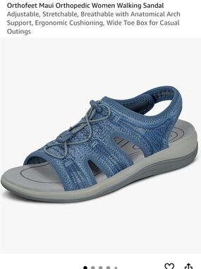 Orthofeet Maui Women's Blue Comfort Walking Sandal 7 new